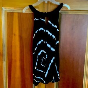 INC - Extra Small, dye-tied, rhinestone, black and white top.